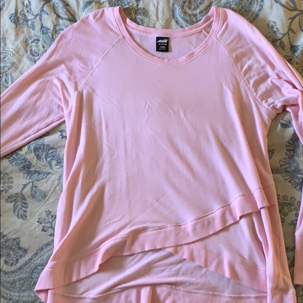 AVIA pink crisscross hem lightweight sweatshirt